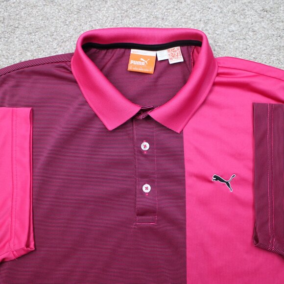 Puma Other - Puma Polo Shirt Mens XL Pink 2 tone Golf New Wave Short Sleeve Pullover